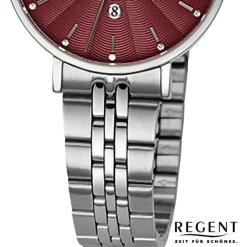 Regent Damen Armbanduhr Analog Metallarmband silber URF1497