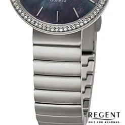 Regent Damen Armbanduhr Analog Metallarmband silber URF1504