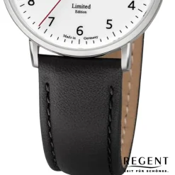 Regent Damen Armbanduhr Analog Lederarmband schwarz URGM2306