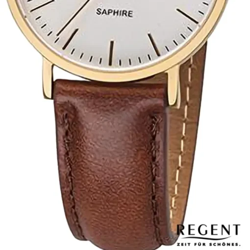 Regent Damen Armbanduhr Analog Lederarmband braun URF1299