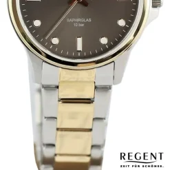 Regent Damen Armbanduhr Analog Metallarmband gold silber UR2214016
