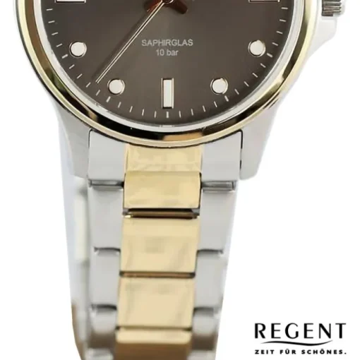 Regent Damen Armbanduhr Analog Metallarmband gold silber UR2214016