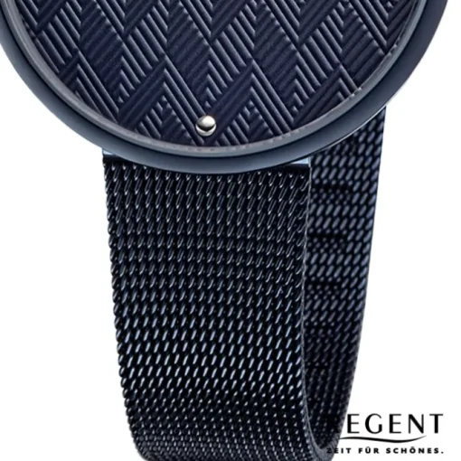 Regent Damen Armbanduhr Analog BA-569 Quarz-Uhr Edelstahl blau URBA569