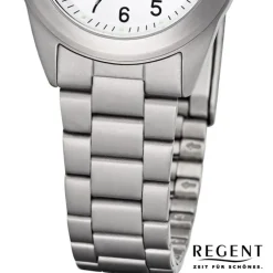 Regent Damen Armbanduhr Analog F-258 Quarz-Uhr Titan silber URF258