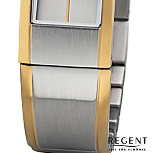 Regent Damen Armbanduhr Analog GM-2103 Quarz-Uhr Metallband gold silber URGM2103