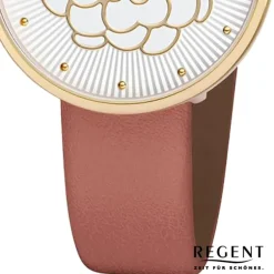 Regent Damen Armbanduhr Analog BA-605 Quarz-Uhr Leder braun URBA605