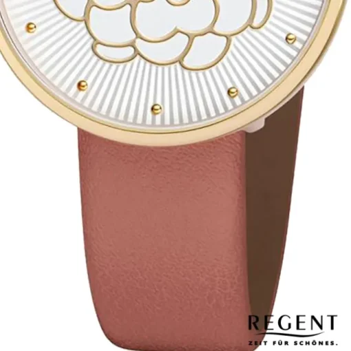 Regent Damen Armbanduhr Analog BA-605 Quarz-Uhr Leder braun URBA605