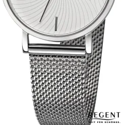 Regent Damen Armbanduhr Analog Metallarmband silber URBA748