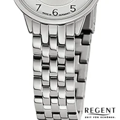 Regent Damen Armbanduhr Analog GM-2128 Quarz-Uhr Metallband silber URGM2128