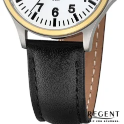 Regent Damen Armbanduhr Analog Lederarmband schwarz UR2092566