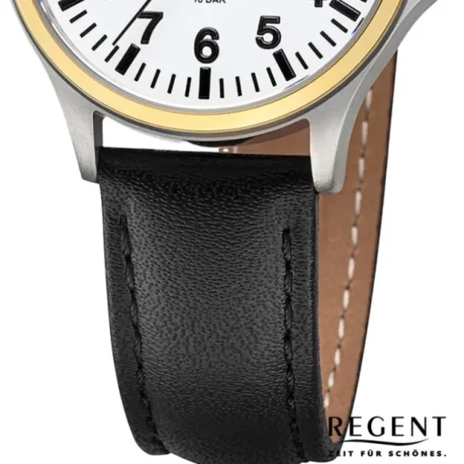 Regent Damen Armbanduhr Analog Lederarmband schwarz UR2092566