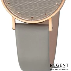 Regent Damen Armbanduhr Analog Lederarmband grau UR2152579
