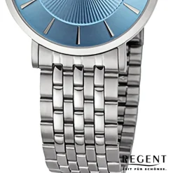 Regent Damen Armbanduhr Analog Metallarmband silber URF1493