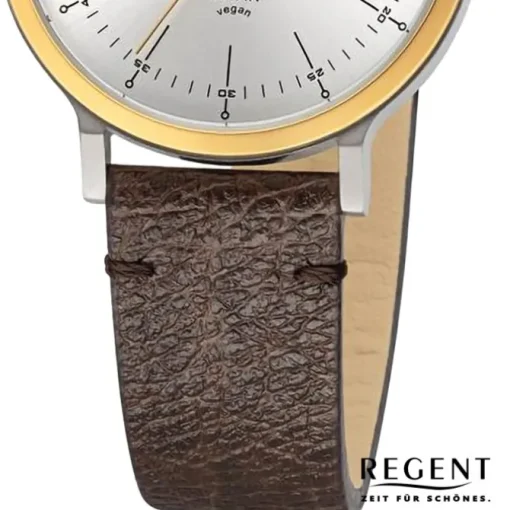 Regent Damen Armbanduhr Analog Lederarmband braun URBA695