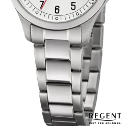 Regent Damen Armbanduhr Analog Metallarmband silber URBA786