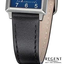 Regent Damen Armbanduhr Analog Lederarmband schwarz URF1317