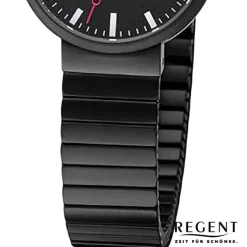 Regent Damen Armbanduhr Analog Edelstahlarmband schwarz URF1360