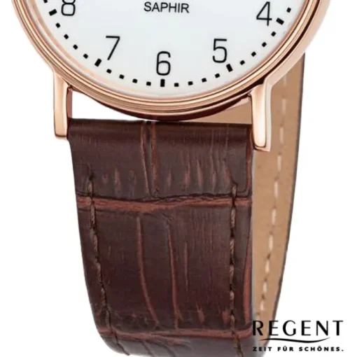 Regent Damen Armbanduhr Analog Lederarmband braun URF1431