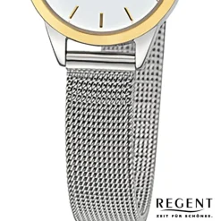 Regent Damen Armbanduhr Analog Metallarmband silber URF1442