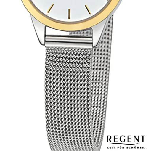 Regent Damen Armbanduhr Analog Metallarmband silber URF1442