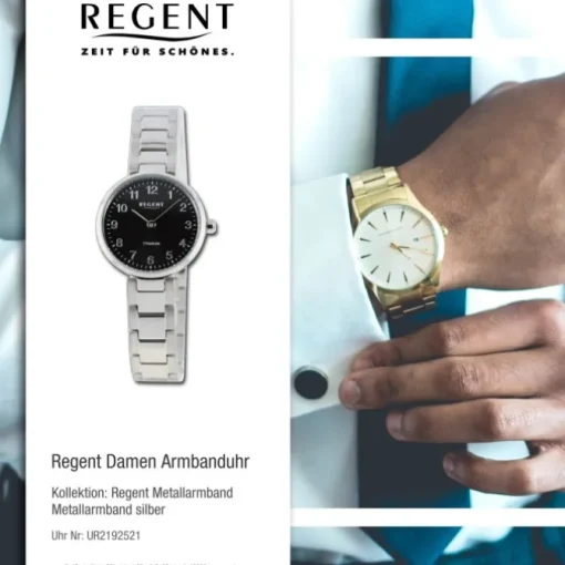 Regent Damen Armbanduhr Analog Metallarmband silber UR2192521