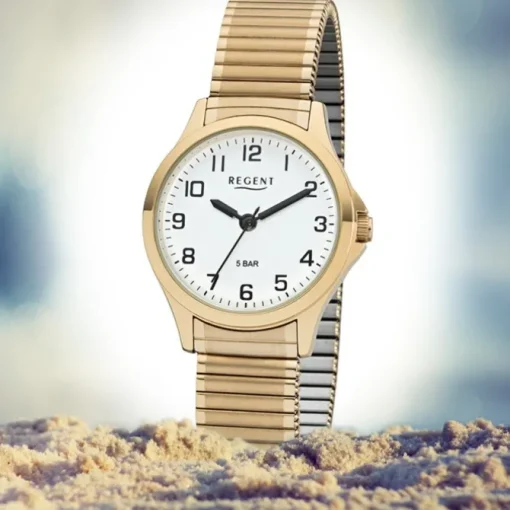 Regent Damen Armbanduhr Analog 2243489 Quarz-Uhr Metall gold UR2243489