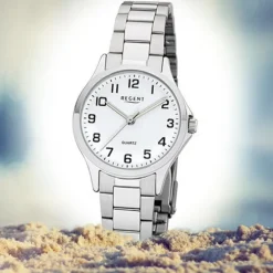Regent Damen Armbanduhr Analog 2252410 Quarz-Uhr Metall silber UR2252410