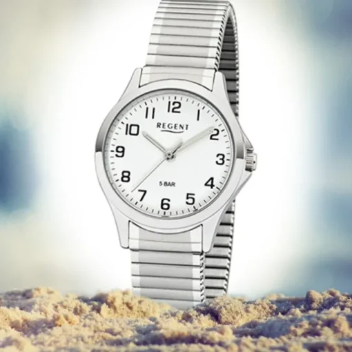 Regent Damen Armbanduhr Analog 2242424 Quarz-Uhr Metall silber UR2242424
