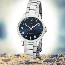 Regent Damen Armbanduhr Analog 2252407 Quarz-Uhr Metall silber UR2252407