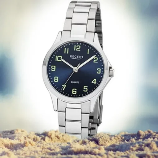 Regent Damen Armbanduhr Analog 2252407 Quarz-Uhr Metall silber UR2252407