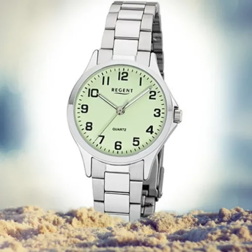 Regent Damen Armbanduhr Analog 2252408 Quarz-Uhr Metall silber UR2252408