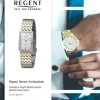 Regent Damen Armbanduhr Analog Metallarmband silber gold URF1471