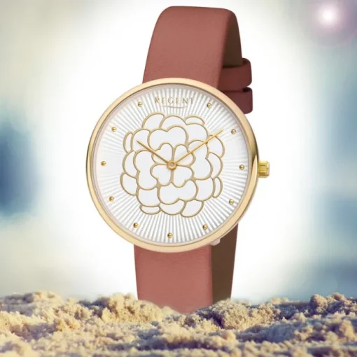 Regent Damen Armbanduhr Analog BA-605 Quarz-Uhr Leder braun URBA605
