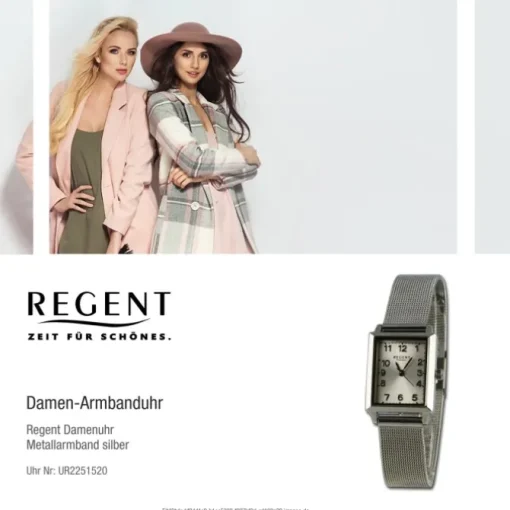 Regent Damen Armbanduhr Analog Metallarmband silber UR2251520