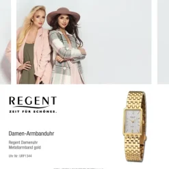 Regent Damen Armbanduhr Analog Metallarmband gold URF1344