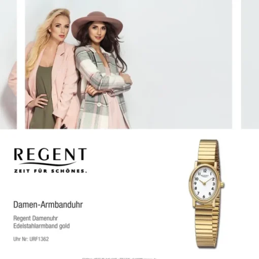 Regent Damen Armbanduhr Analog Edelstahlarmband gold URF1362