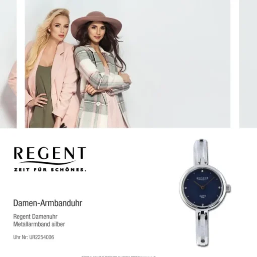 Regent Damen Armbanduhr Analog Metallarmband silber UR2254006
