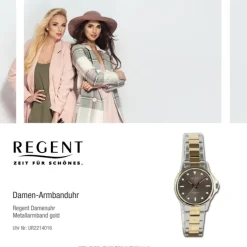 Regent Damen Armbanduhr Analog Metallarmband gold silber UR2214016