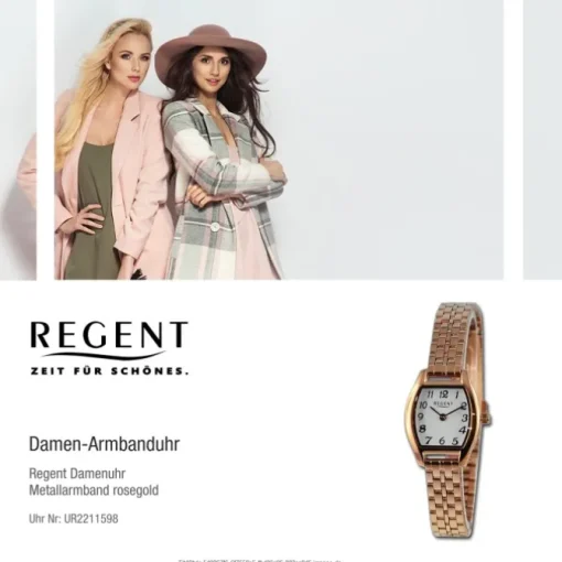 Regent Damen Armbanduhr Analog Metallarmband rosegold UR2211598
