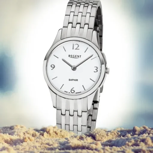 Regent Damen Armbanduhr Analog GM-1615 Quarz-Uhr Metall silber URGM1615