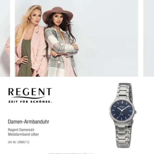 Regent Damen Armbanduhr Analog Metallarmband silber URBA712