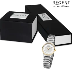 Regent Damen Armbanduhr Analog Metallarmband silber URBA729