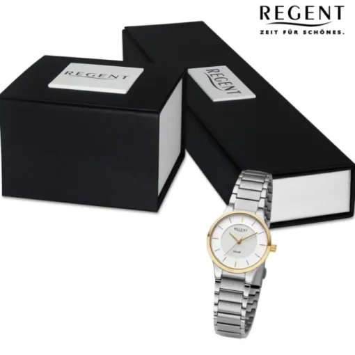 Regent Damen Armbanduhr Analog Metallarmband silber URBA729