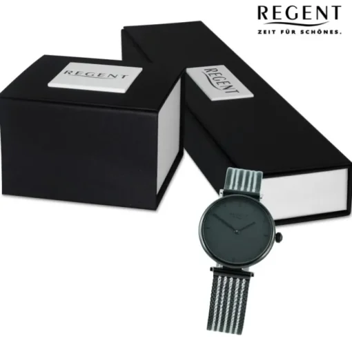 Regent Damen Armbanduhr Analog Metallarmband schwarz silber UR2252506