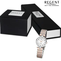 Regent Damen Armbanduhr Analog Metallarmband silber rosegold URF1324