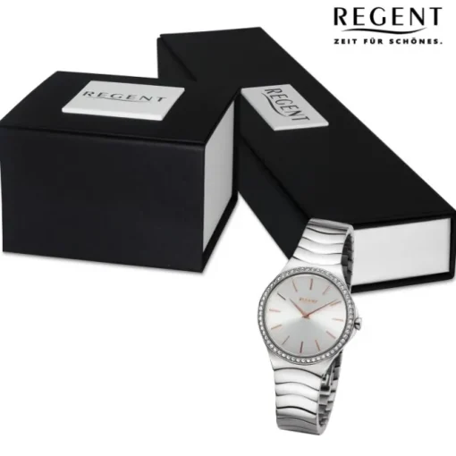Regent Damen Armbanduhr Analog Metallarmband silber UR2252811