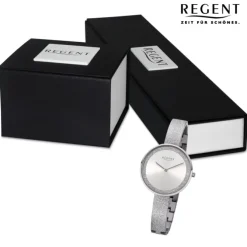 Regent Damen Armbanduhr Analog Metallarmband silber URBA685