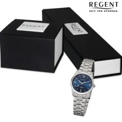 Regent Damen Armbanduhr Analog Metallarmband grau silber URF1342