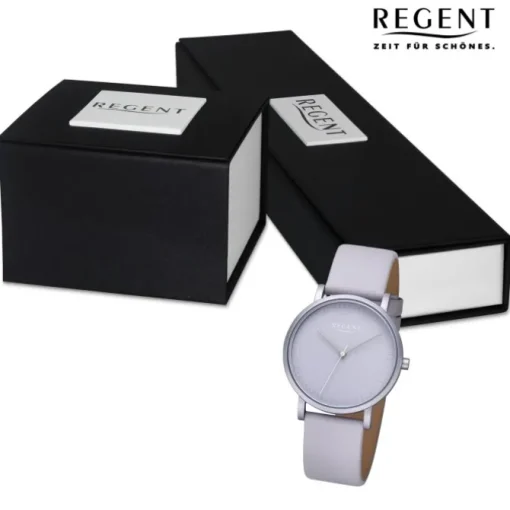 Regent Damen Armbanduhr Analog Lederarmband lila URBA805