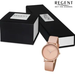 Regent Damen Armbanduhr Analog Lederarmband orange URBA806